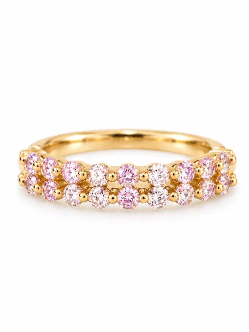 NEW HIGH END 18k Rose Gold Plated Anniversary Ring Faux Diamonds Stackable 8 #7